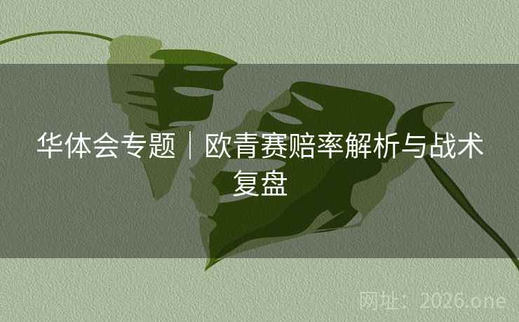 华体会专题｜欧青赛赔率解析与战术复盘