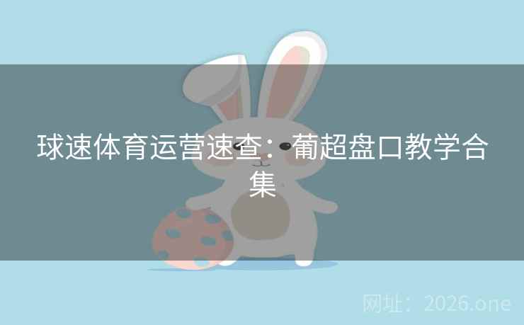 球速体育运营速查：葡超盘口教学合集